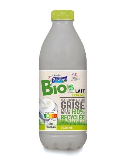 Bouteille de lait Paturage bio en 100% rPET Opaque