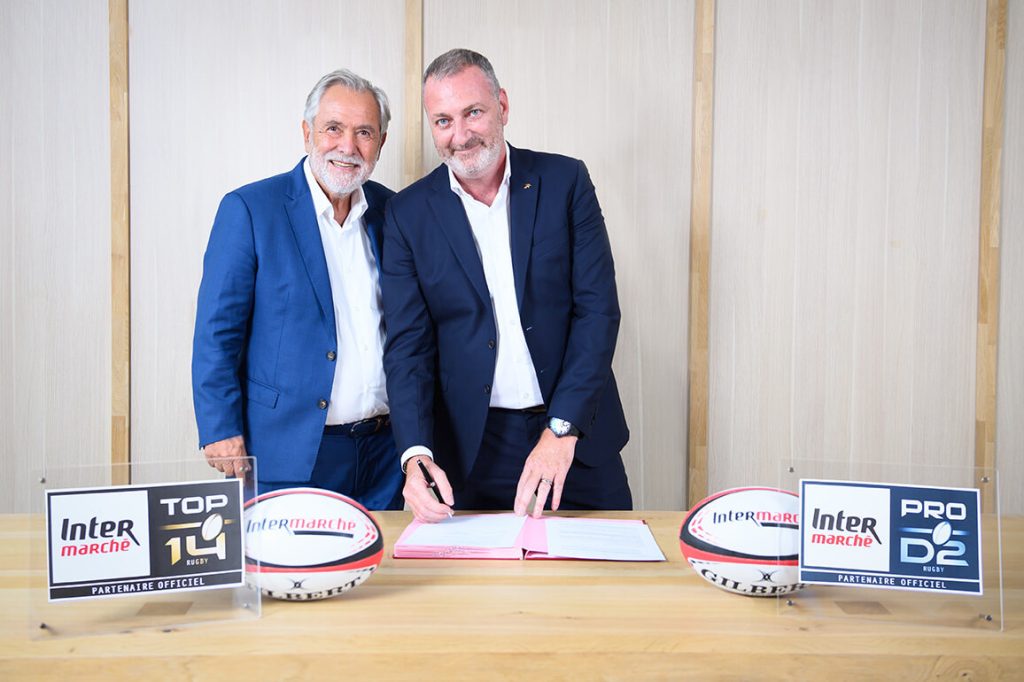 Signature prolongation partenariat Intermarché et Ligue Nationale de Rugby